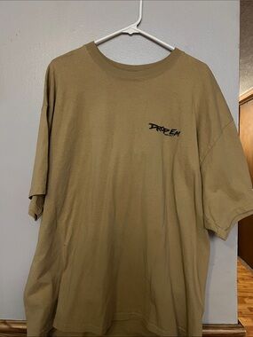Men's Tan Graphic Cotton T-Shirt -